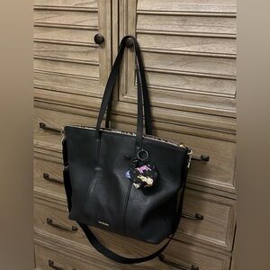 Vera Bradley Charlie Black Leather Tote Bag
